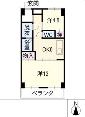 沢田レジデンス(2DK/1階)の間取り写真