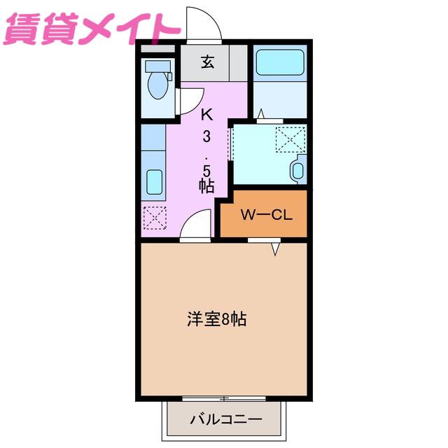 ナイスフィールド(1K/2階)の間取り写真