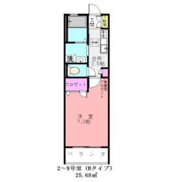 CASA VERDE 5番館(1K/1階)の間取り写真