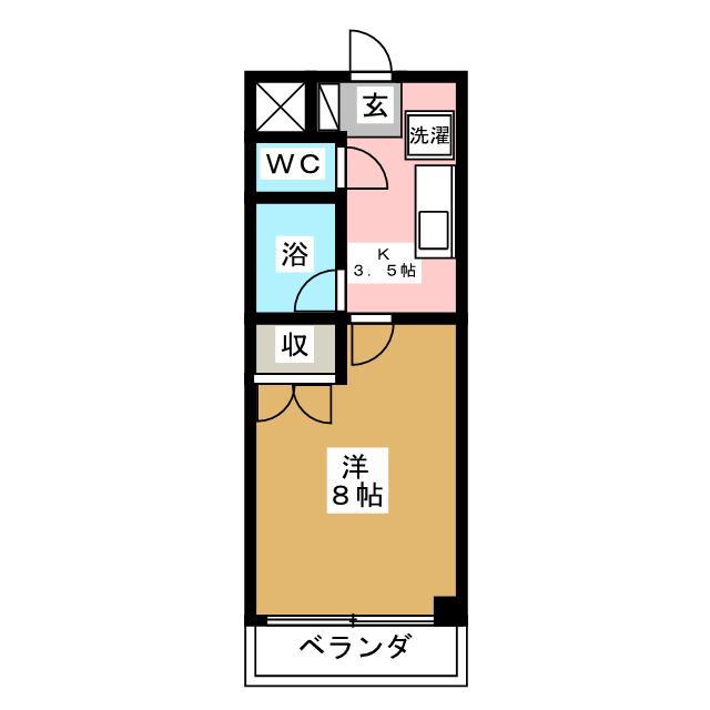 SUNNYハイツNAOE(1K/2階)の間取り写真