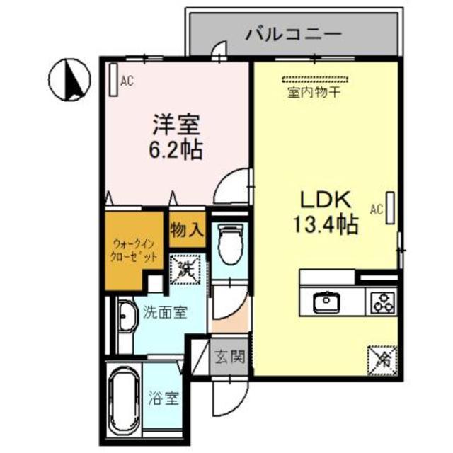 SOAVITA(1LDK/2階)の間取り写真