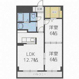 マ-ヴェラス20(2LDK/6階)の間取り写真