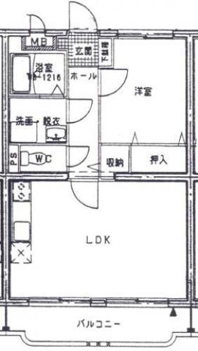 セルリア大橋(1LDK/4階)の間取り写真