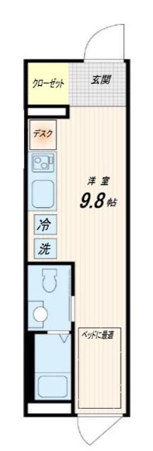 FULLEA神楽坂(ワンルーム/3階)の間取り写真