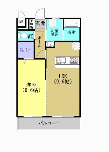 キートス グランデ 天神(1LDK/2階)の間取り写真