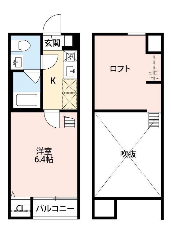 ソレイユ検見川(1K/1階)の間取り写真