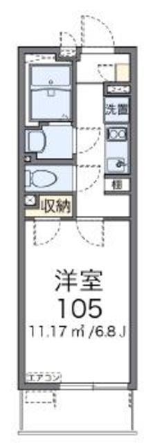 クレイノミオラヴィラ(1K/1階)の間取り写真