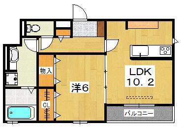 SAKURA LIANTE 樟葉(1LDK/3階)の間取り写真
