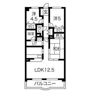 クレストヒルズ東山(3LDK/3階)の間取り写真