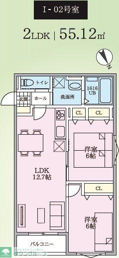 カームグレイスI(2LDK/3階)の間取り写真