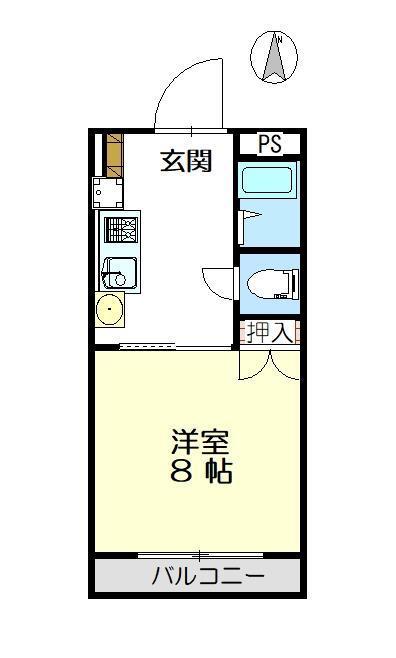 スリーパーシモンズパレス(1K/4階)の間取り写真