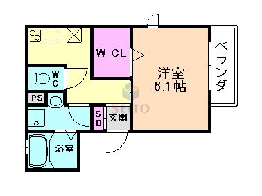 ダイワメゾン三国本町(1K/1階)の間取り写真