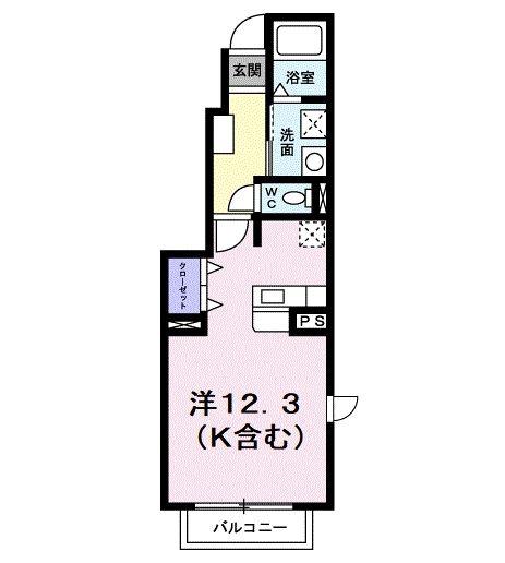 サンロードII(ワンルーム/1階)の間取り写真
