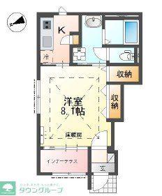 ラ・ソア 新川(1K/2階)の間取り写真