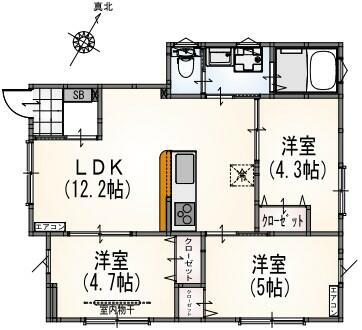 ウエルストン池上(3LDK/1階)の間取り写真