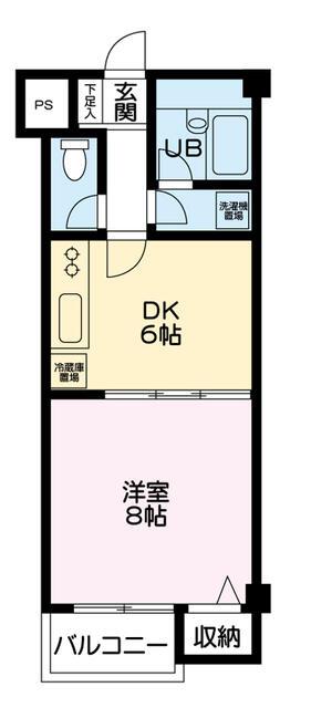 モーリスビル(1DK/2階)の間取り写真