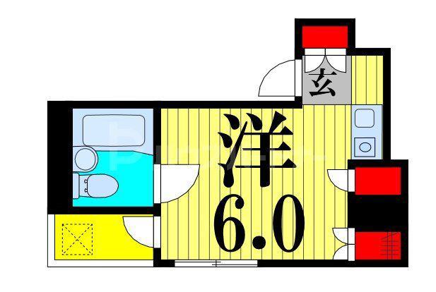 ベルクハイム日暮里(ワンルーム/5階)の間取り写真