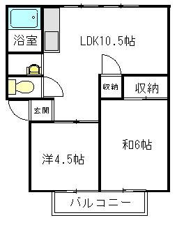 センチュリーハイツ(2LDK/2階)の間取り写真