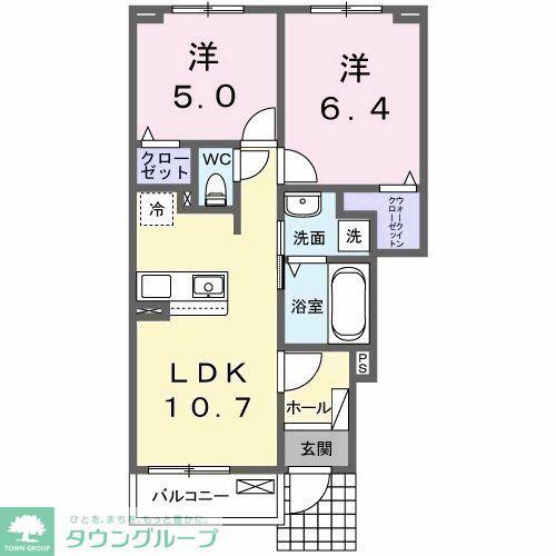 グロワール(2LDK/1階)の間取り写真