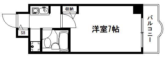 パラドール西院PART-II(1K/6階)の間取り写真