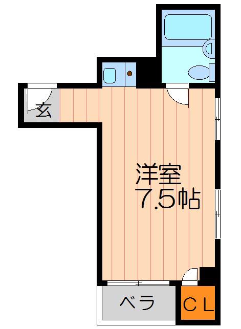 ムーンライズ(ワンルーム/3階)の間取り写真