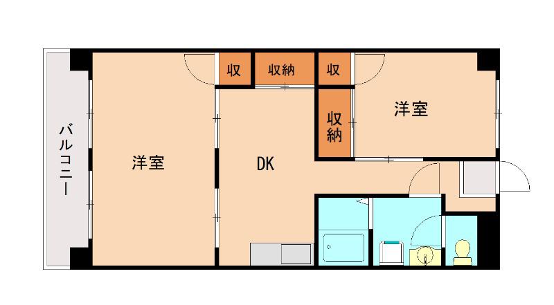 フォーサイト那珂川RENATUS(2LDK/2階)の間取り写真