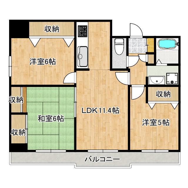 パークヒルズ西台(3LDK/11階)の間取り写真