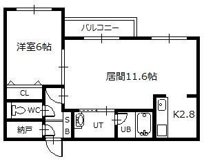 ベルオーブドゥ(1LDK/3階)の間取り写真