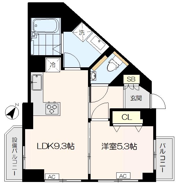 豊玉サンライトマンション(1LDK/6階)の間取り写真
