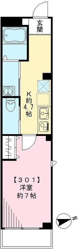 リラッツィオーネ(1K/3階)の間取り写真