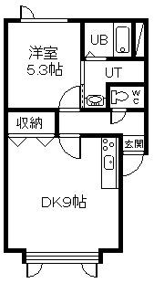 ドレクセルヒル(1DK/1階)の間取り写真