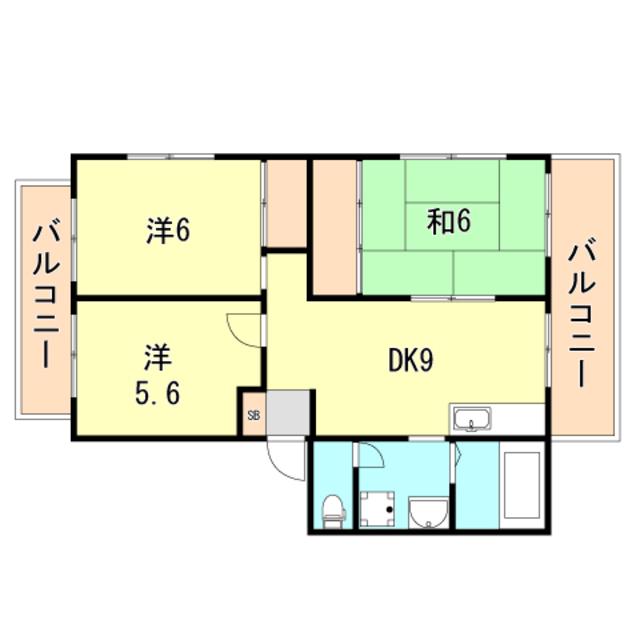 増田ハイツ(3DK/3階)の間取り写真