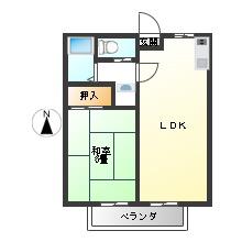 メゾン芹沢壱番館(1LDK/2階)の間取り写真