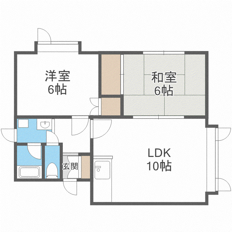 サンケイハイツA(2LDK/3階)の間取り写真