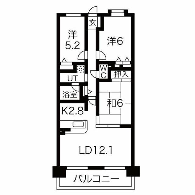ソルプラーサ堺(3LDK/11階)の間取り写真