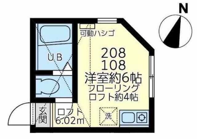 ユナイト七島スカイサンフラワー(ワンルーム/1階)の間取り写真