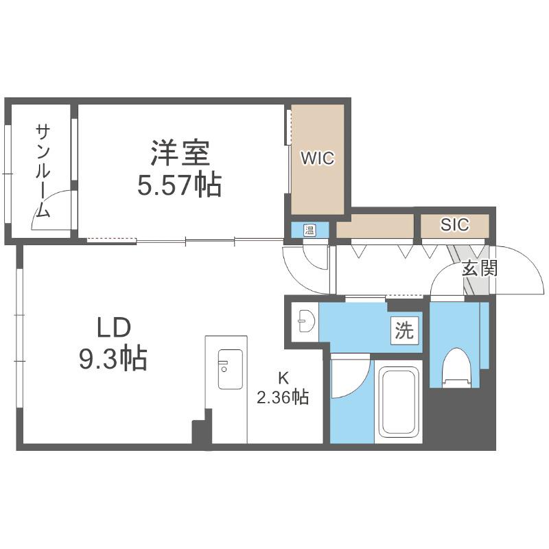 LIVECASA豊平(1LDK/3階)の間取り写真