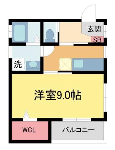 COLABO津門呉羽町(1K/2階)の間取り写真