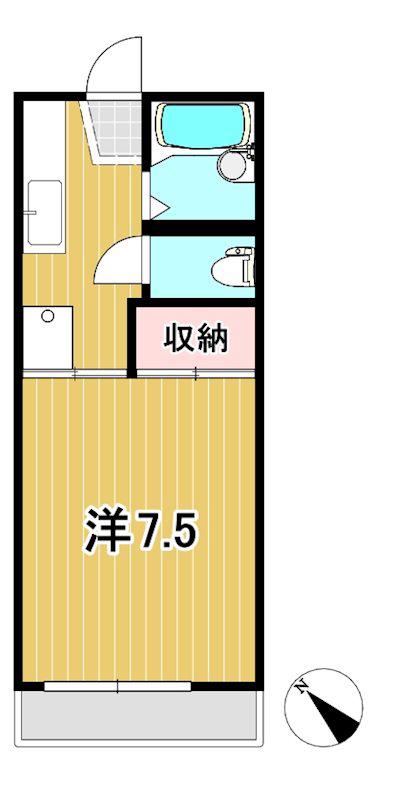レジデンス田名部(1K/2階)の間取り写真