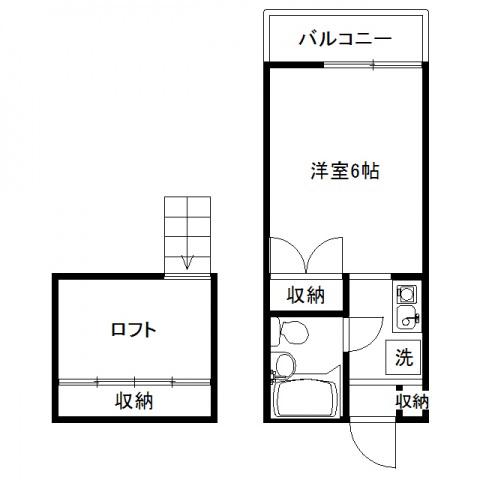 エトワールIII(ワンルーム/2階)の間取り写真