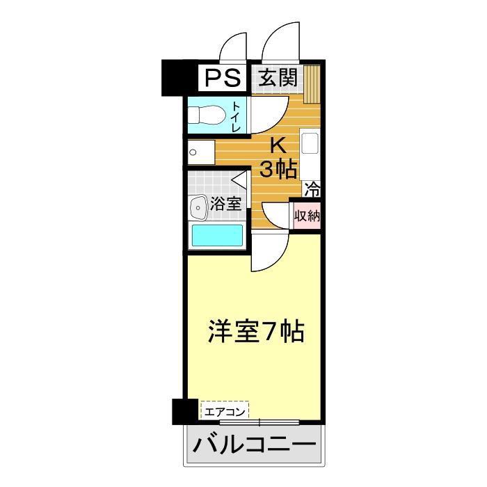 サーブル吉見2(1K/3階)の間取り写真