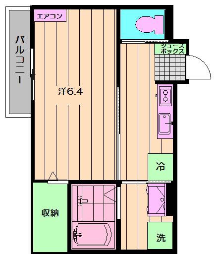 BASE 193(1K/1階)の間取り写真
