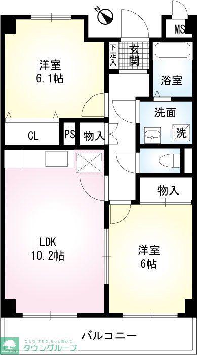 メゾンファミーユ南大塚(2LDK/3階)の間取り写真