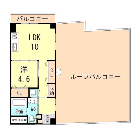 ジュリオ朝霧(1LDK/6階)の間取り写真
