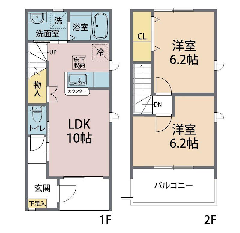 CALME(2LDK/1階)の間取り写真
