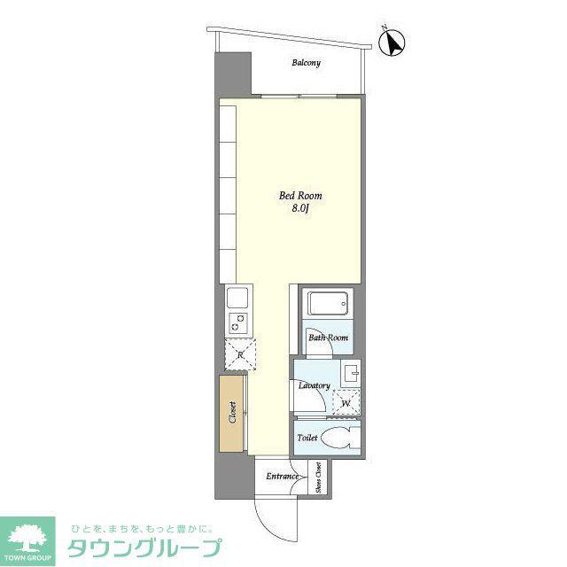 BLUROCK神楽坂(1K/4階)の間取り写真