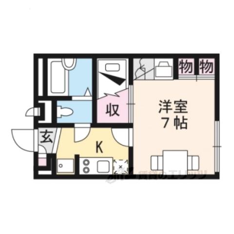 レオパレス潮騒(1K/1階)の間取り写真