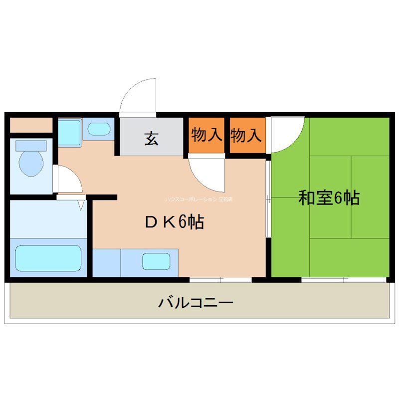 ハイツルミナール立花(1DK/3階)の間取り写真