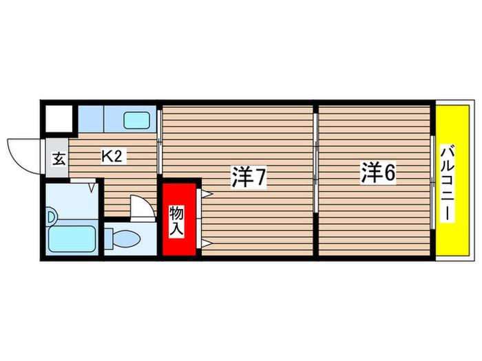 ソフィア(2K/1階)の間取り写真