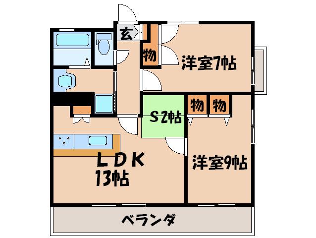 アドバンテージ宇治 (2SLDK/7階)の間取り写真